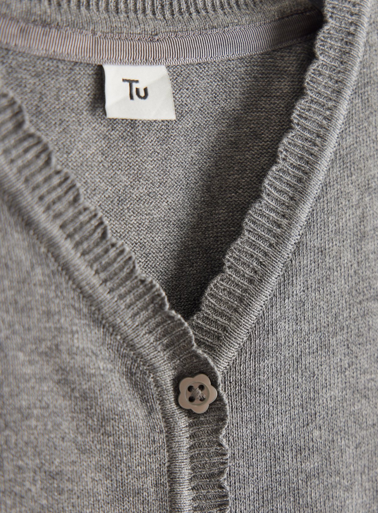 Grey Knitted Cotton V Neck Cardigan 2 Pack 9 years - Image 3 thumbnail