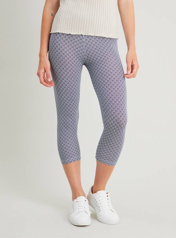 Navy Dot Print Crop Pant