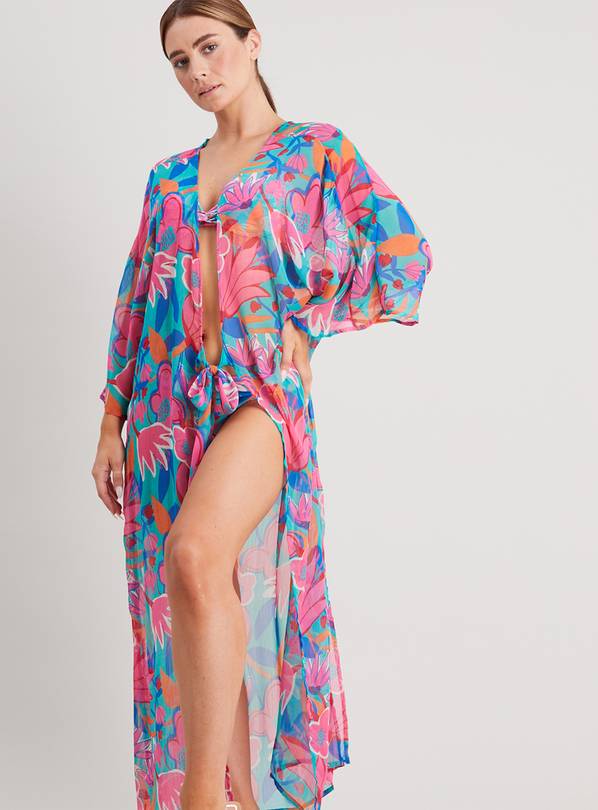 Buy Bright Tropical Floral Kaftan - M | Cover ups | Argos