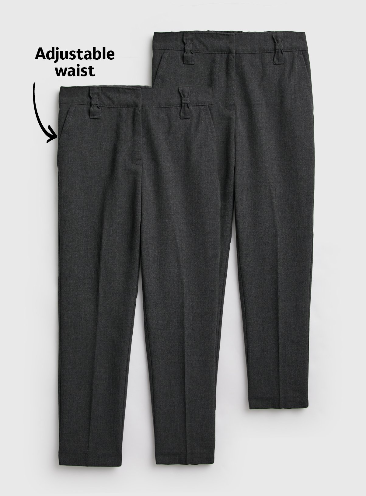 Grey Woven Reinforced Knee Trousers 2 Pack 9 years - Image 1 thumbnail
