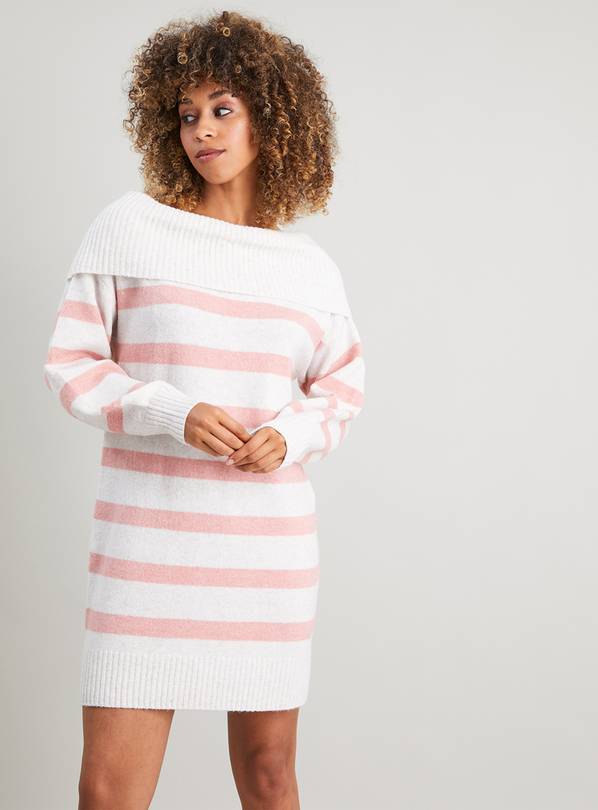 Buy Pink Stripe Bardot Jumper Dress 24 Dresses Argos