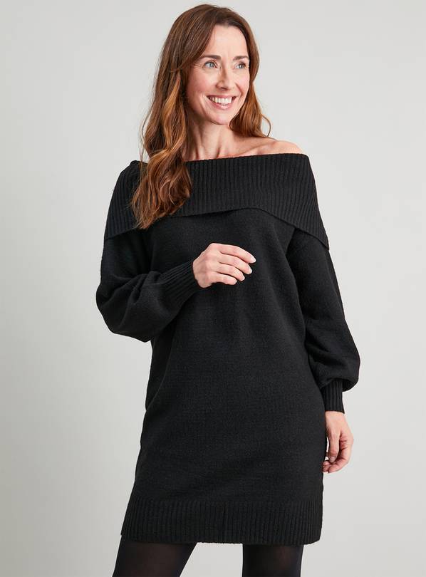 Black bardot 2025 jumper dress