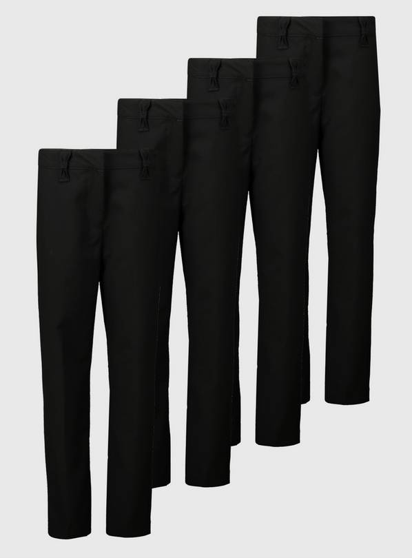 Black Woven Reinforced Knee Trousers 4 Pack 11 years