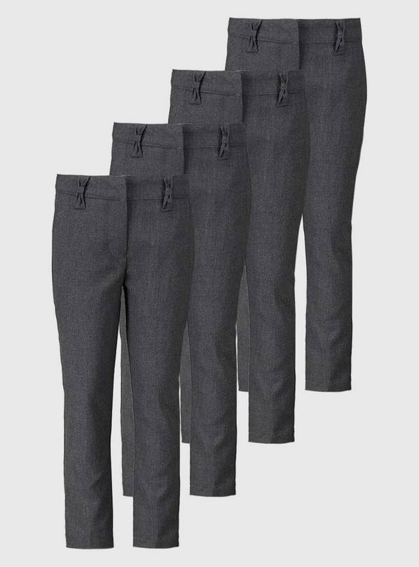 Buy Grey Woven Reinforced Knee Trousers 4 Pack 8 years School