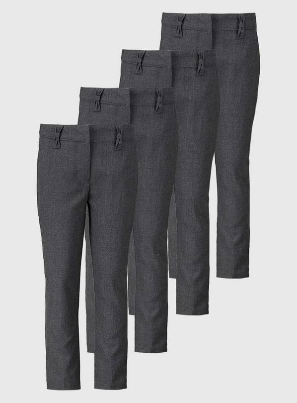 Grey Woven Reinforced Knee Trousers 4 Pack - 11 years