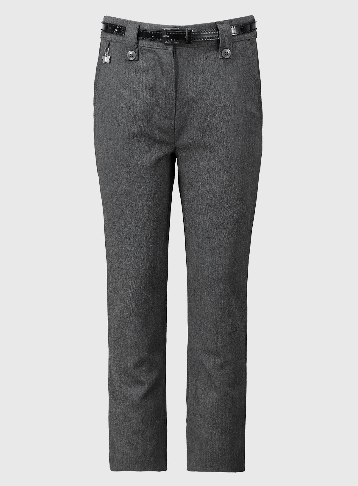 Grey Grey Woven Belted School Trousers - Tu by Sainsbury's