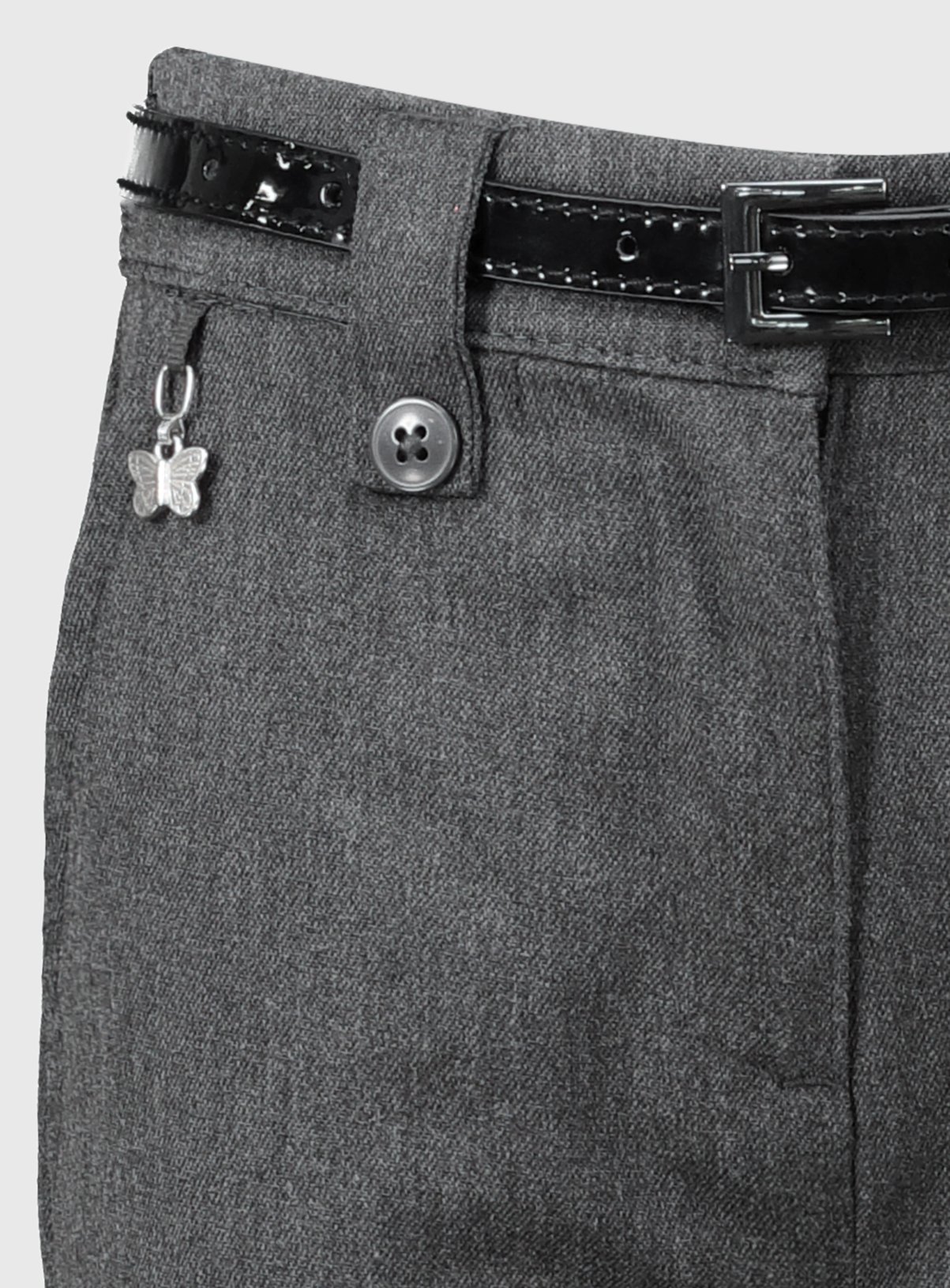 Grey Woven Belted School Trousers 6 years - Image 2 thumbnail