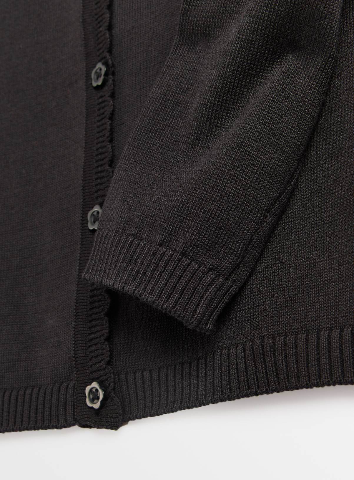 Black Knitted Cotton V Neck Cardigan 2 Pack 5 years - Image 3