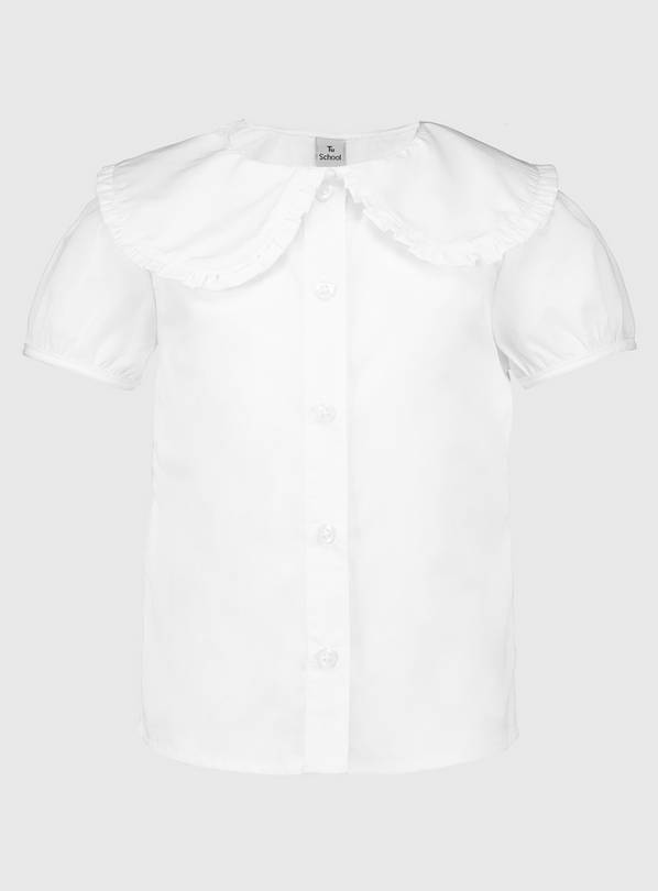 White Oversized Collar Blouse 11 years