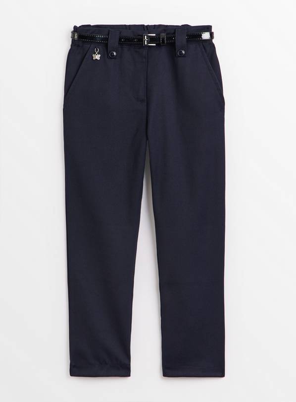 Navy Belted Woven Trousers - 3 years