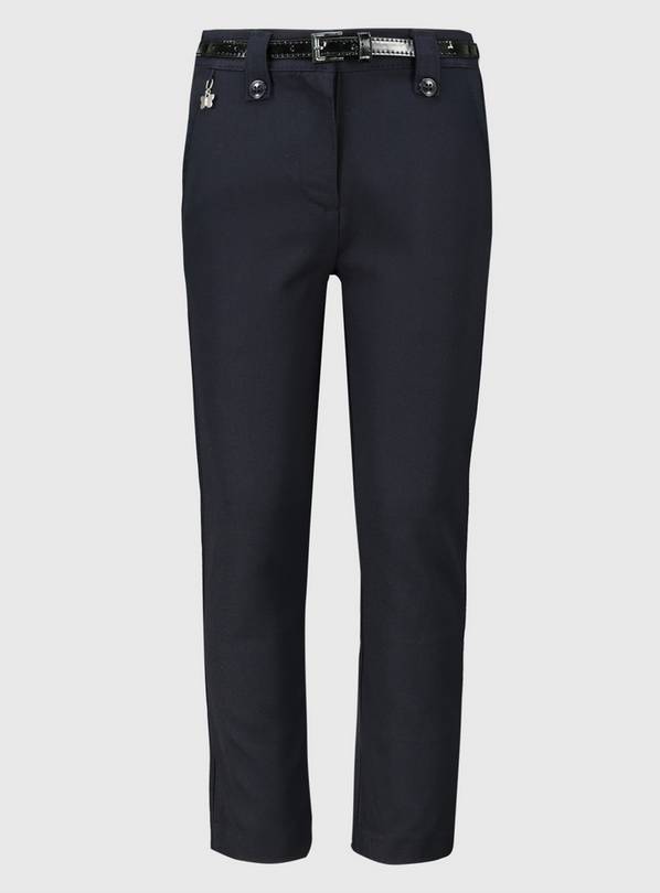 Navy Belted Woven Trousers - 4 years