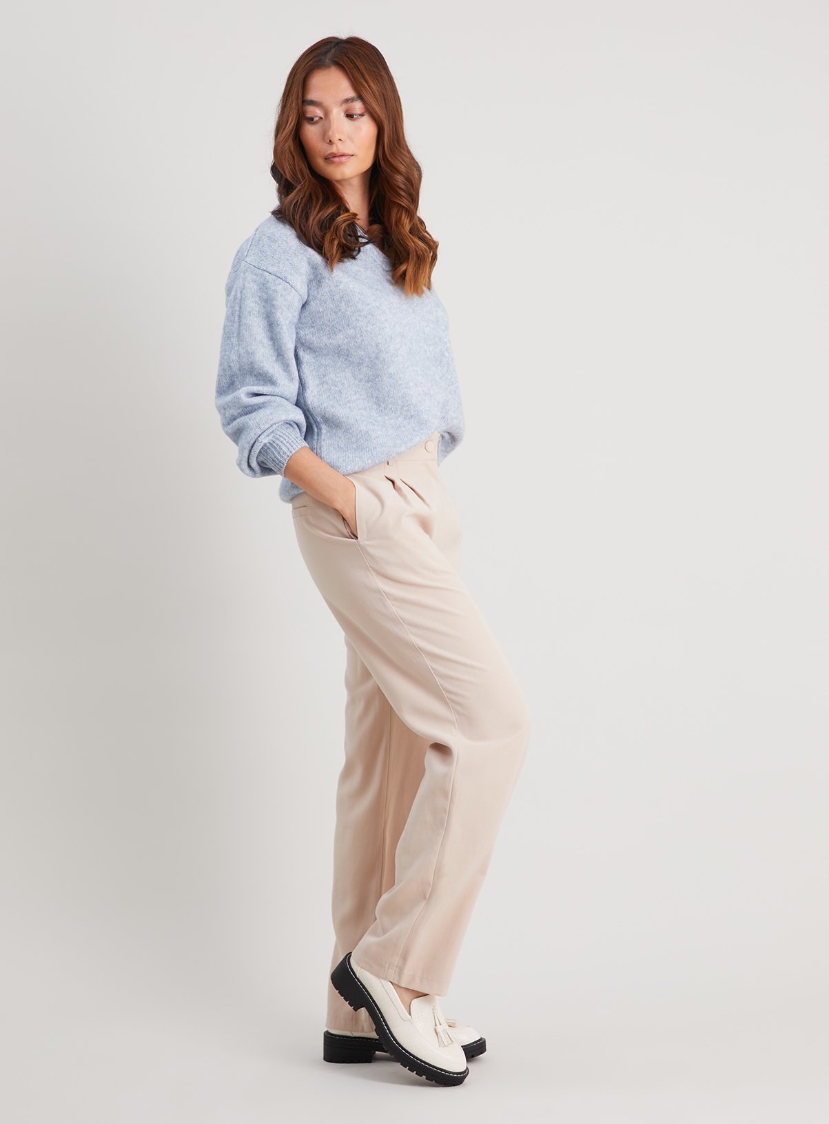 Blue Knitted Trophy Collar Jumper With Wool - 8 - Image 2 thumbnail