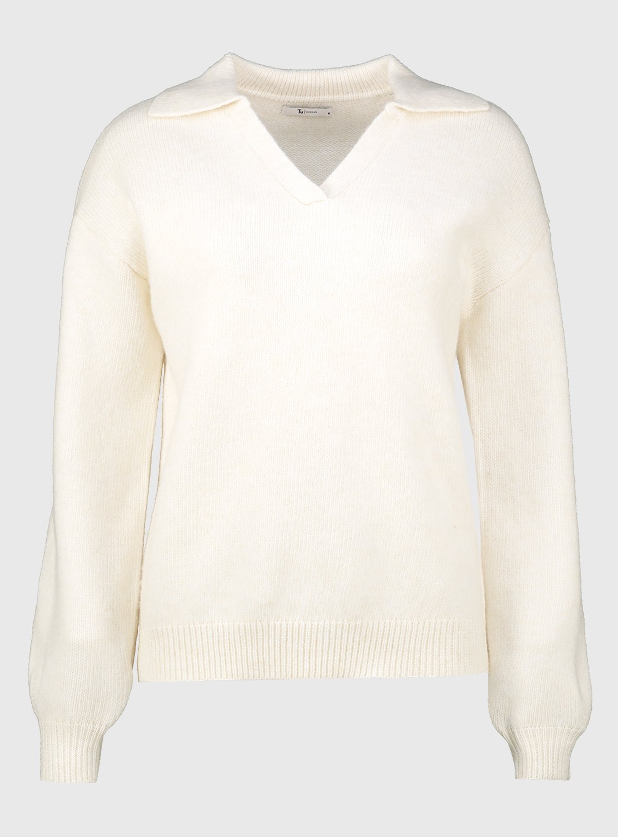 Cream Trophy Collar Jumper With Wool - 14 - Image 3 thumbnail