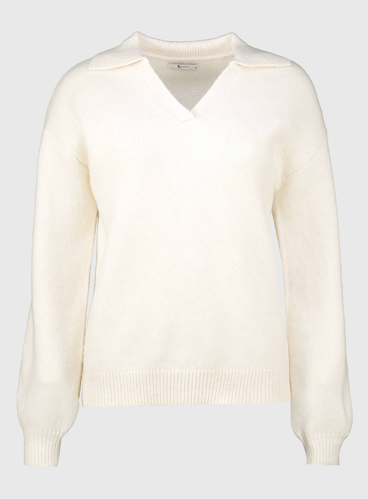Cream Trophy Collar Jumper With Wool - 14 - Image 3