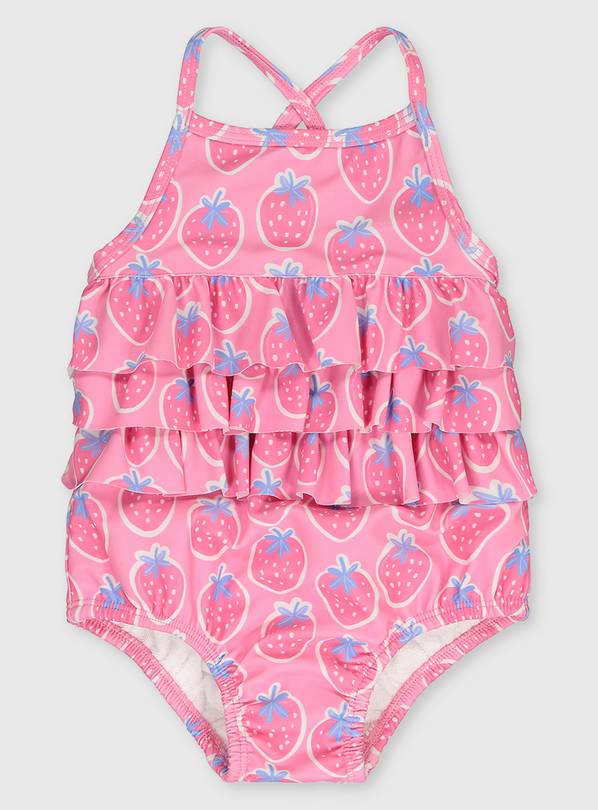 Buy Pink Strawberry Swimsuit With Integrated Nappy - 18-24 month ...