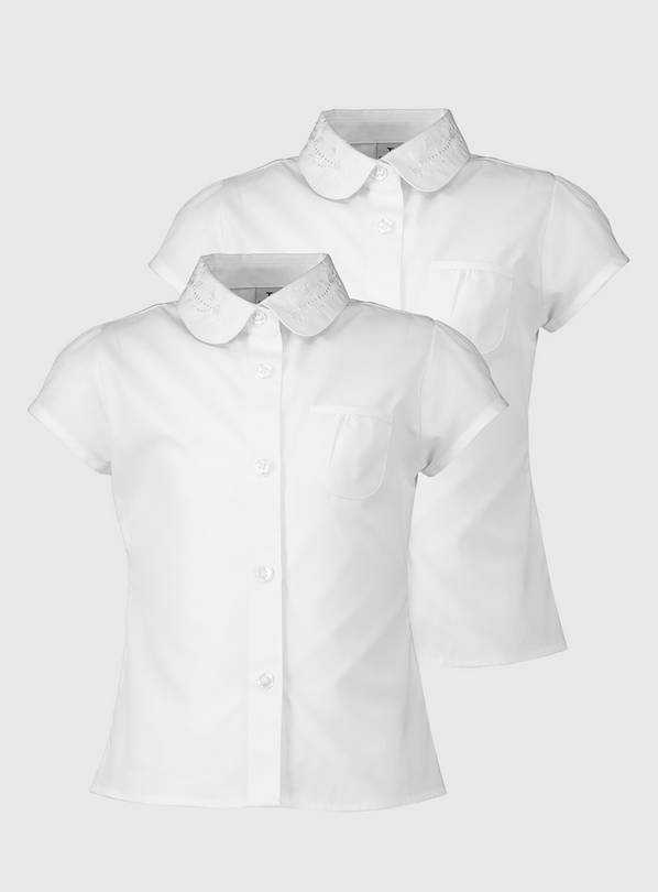 White Embroidered Collar Blouse 2 Pack 7 years