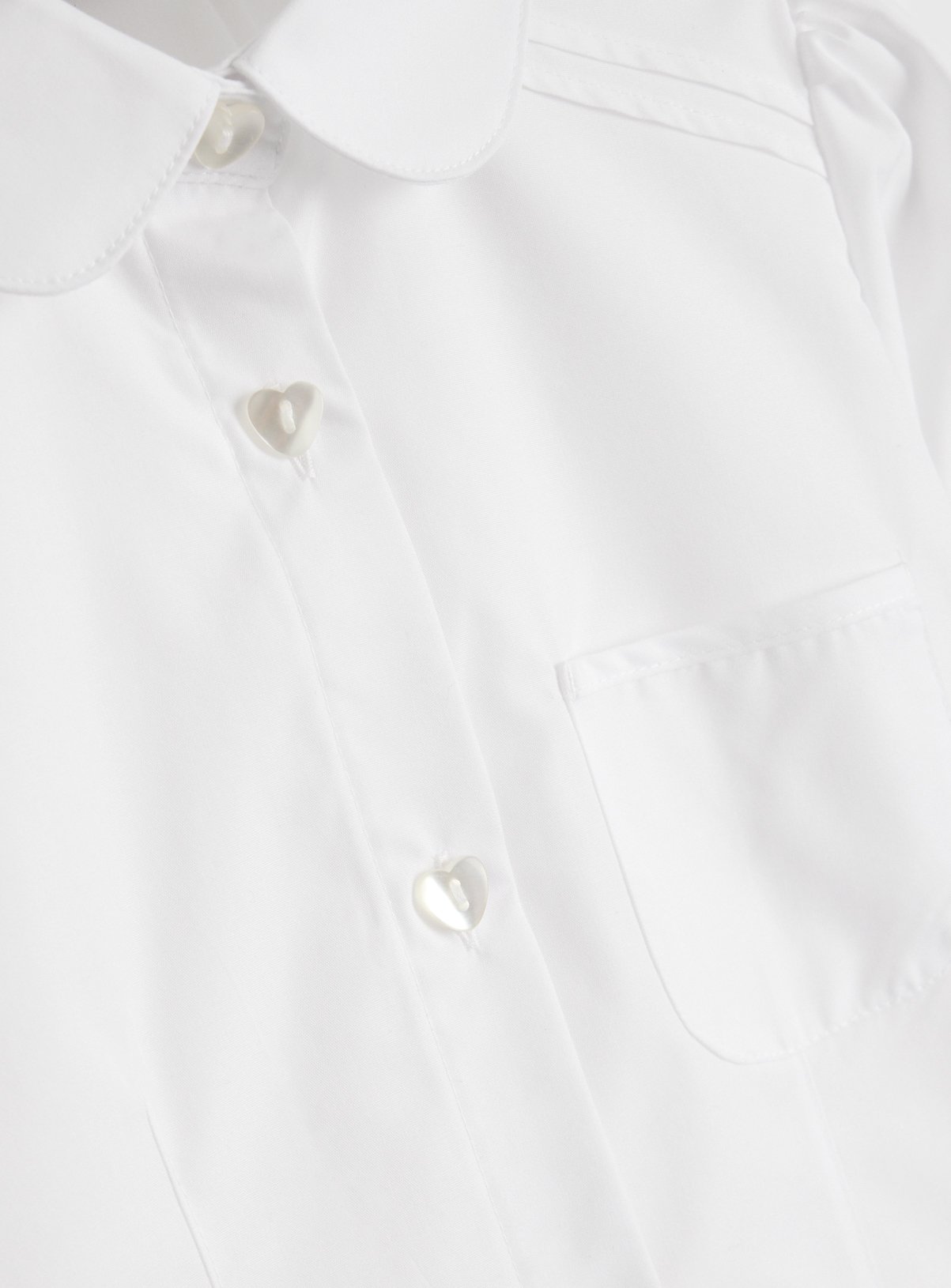 White Peter Pan Collar Long Sleeve Blouses 2 Pack 12 years - Image 3 thumbnail