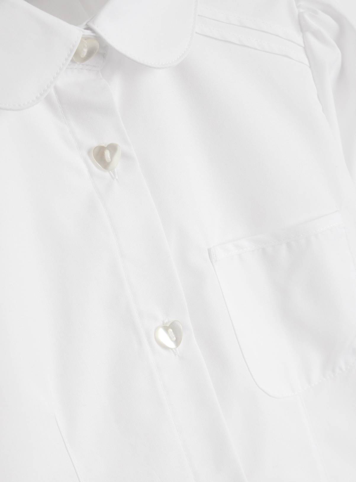 White Peter Pan Collar Long Sleeve Blouses 2 Pack 12 years - Image 3
