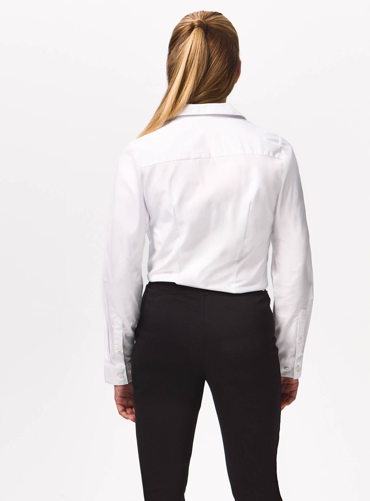 White Long Sleeve Blouse with Stretch 15 years - Image 3