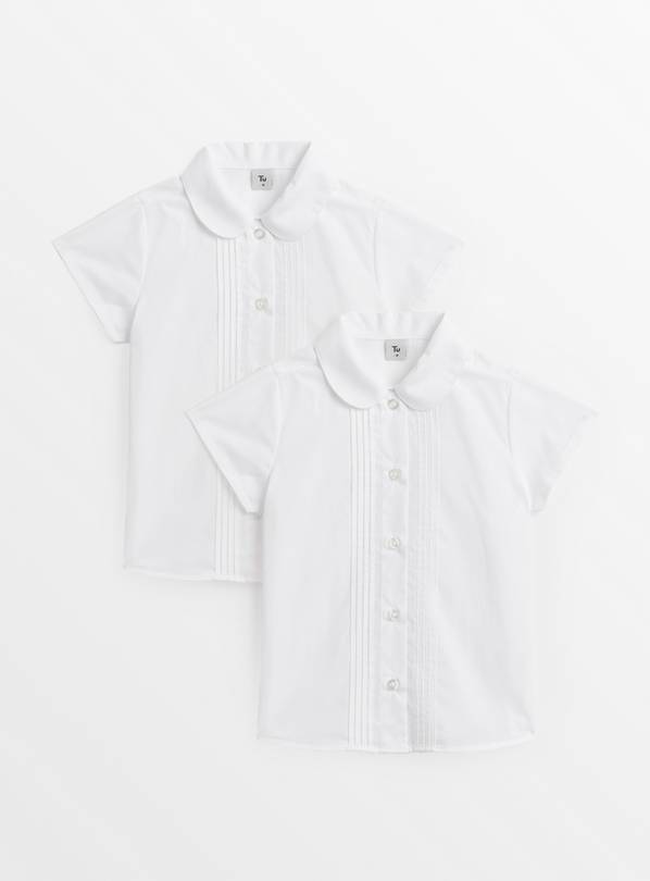 Buy White Pintuck Blouses 2 Pack 3 years | School shirts and blouses | Tu