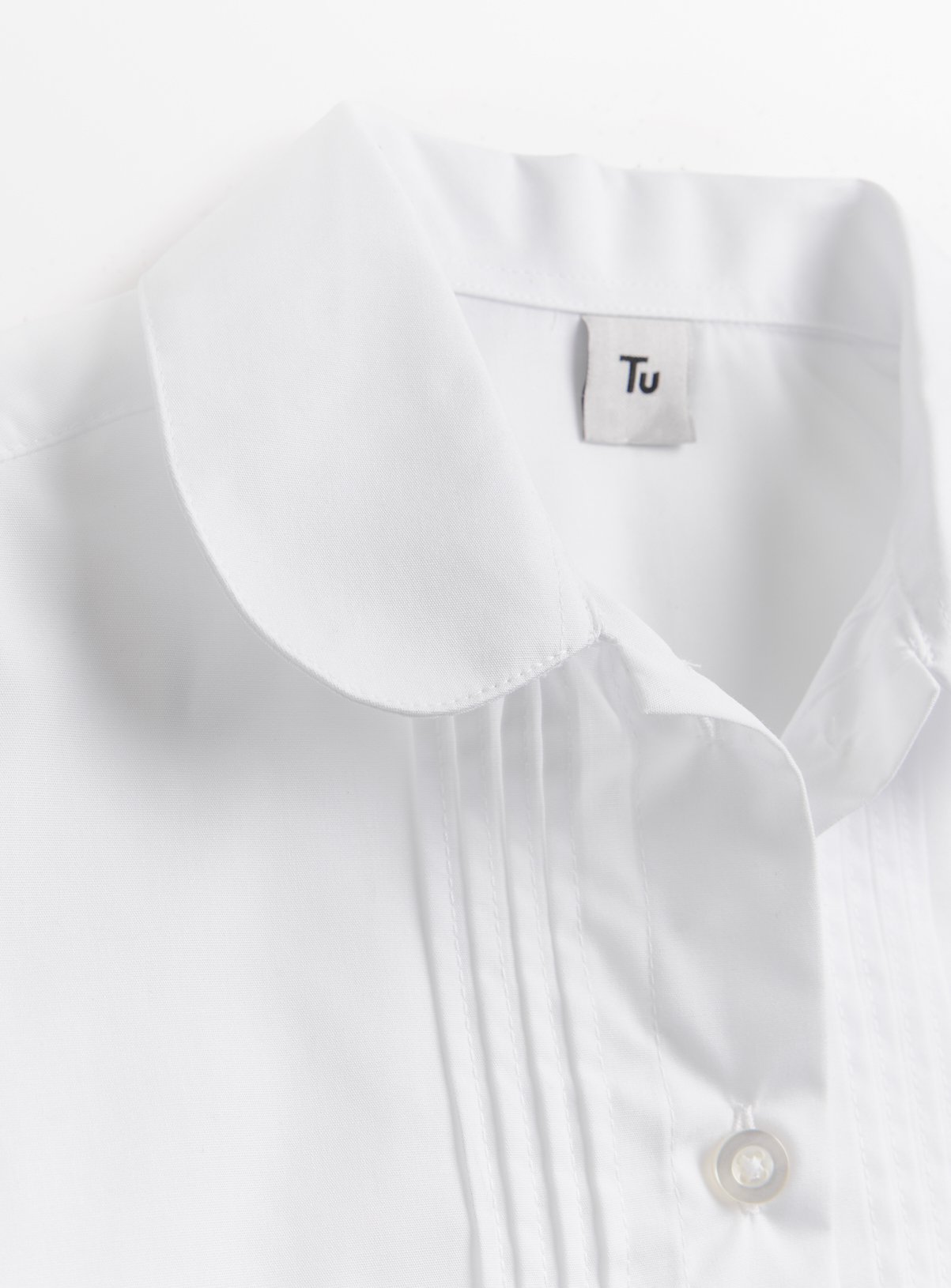 White Pintuck Peter Pan Collar Blouses 2 Pack 12 years - Image 2 thumbnail