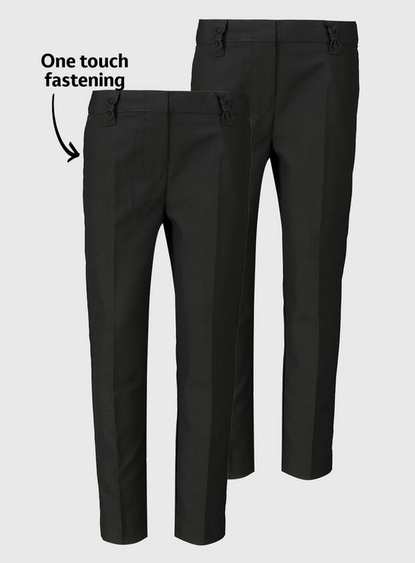 Black Pull On Bow Detail Trousers 2 Pack 11 years