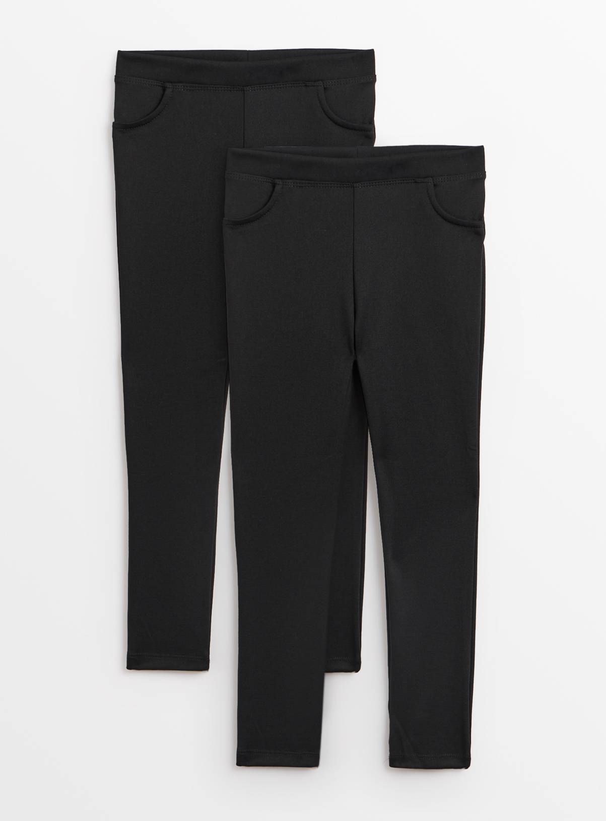 Black Jersey Skinny Trousers 2 Pack 16 years - Image 1