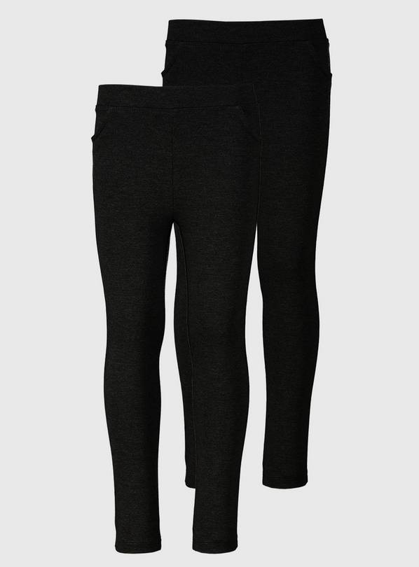 Black Skinny Jersey Trousers 2 Pack - 10 years