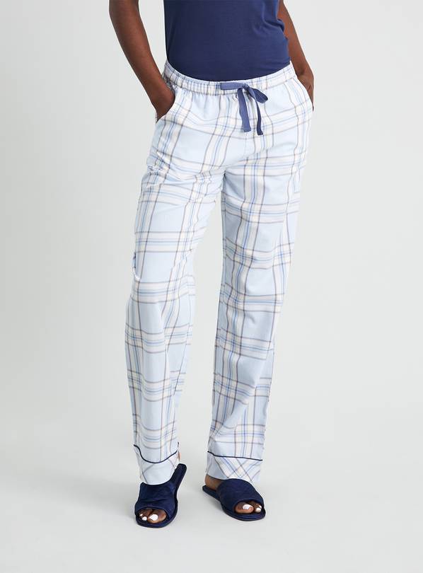 Buy Pale Blue Check Cotton Pyjama Bottoms 26 Pyjamas Argos