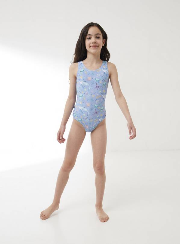 FATFACE Blue Under The Sea Swimsuit - 3-4 Years