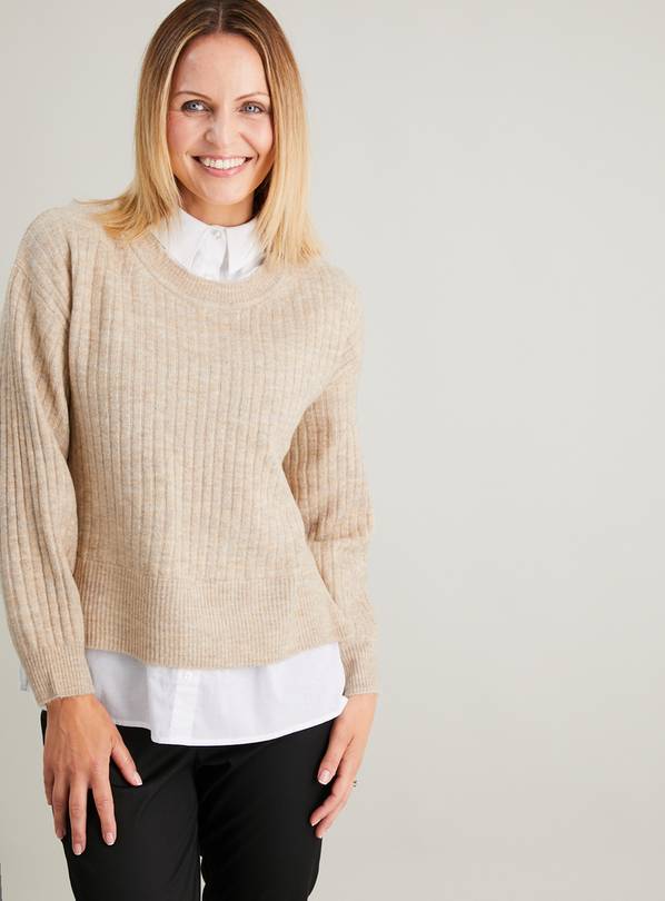 COMFORT ZONE SLOUCHY COLLAR TOP (OAT)