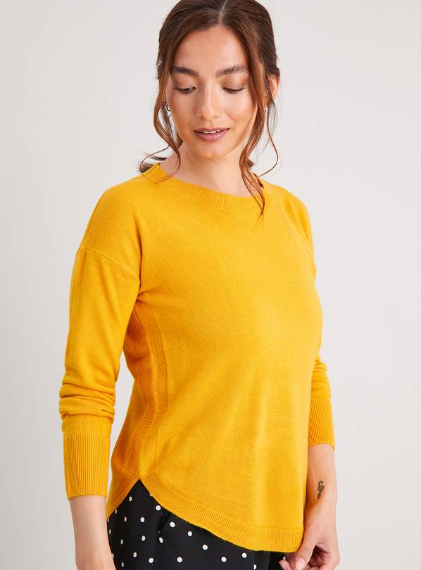 Buy Mustard Soft Touch Curve Hem Jumper - 20 | Jumpers | Argos