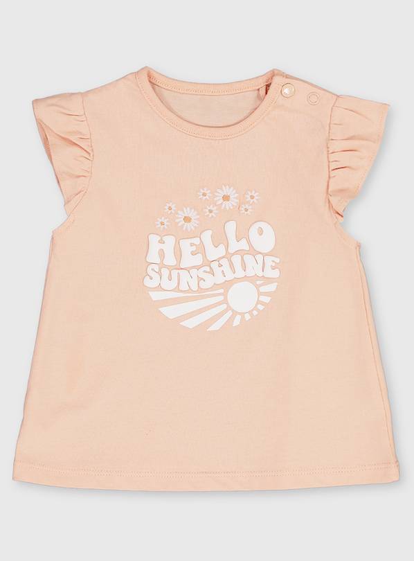 Buy Peach Hello Sunshine TShirt 1218 months Tops and tshirts Argos