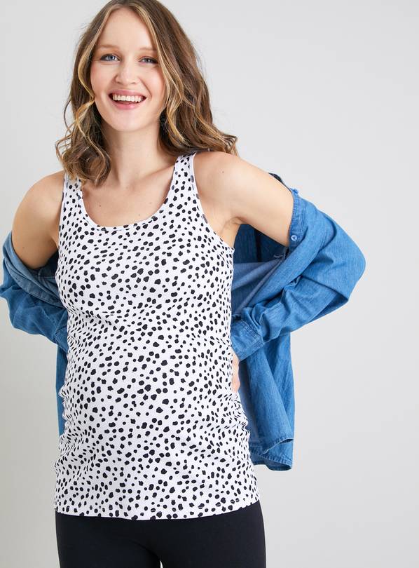 MATERNITY Mono Dalmatian Ruched Vest Top 10