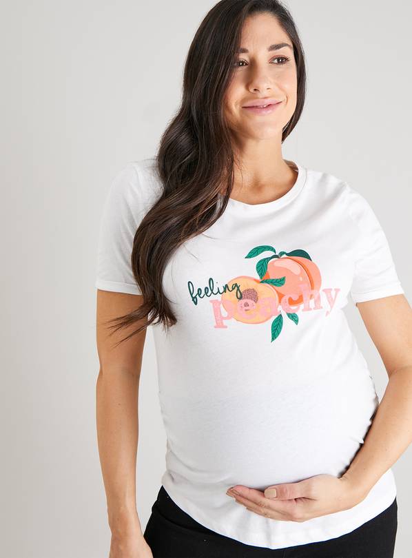 MATERNITY White Feeling Peachy T-Shirt 10