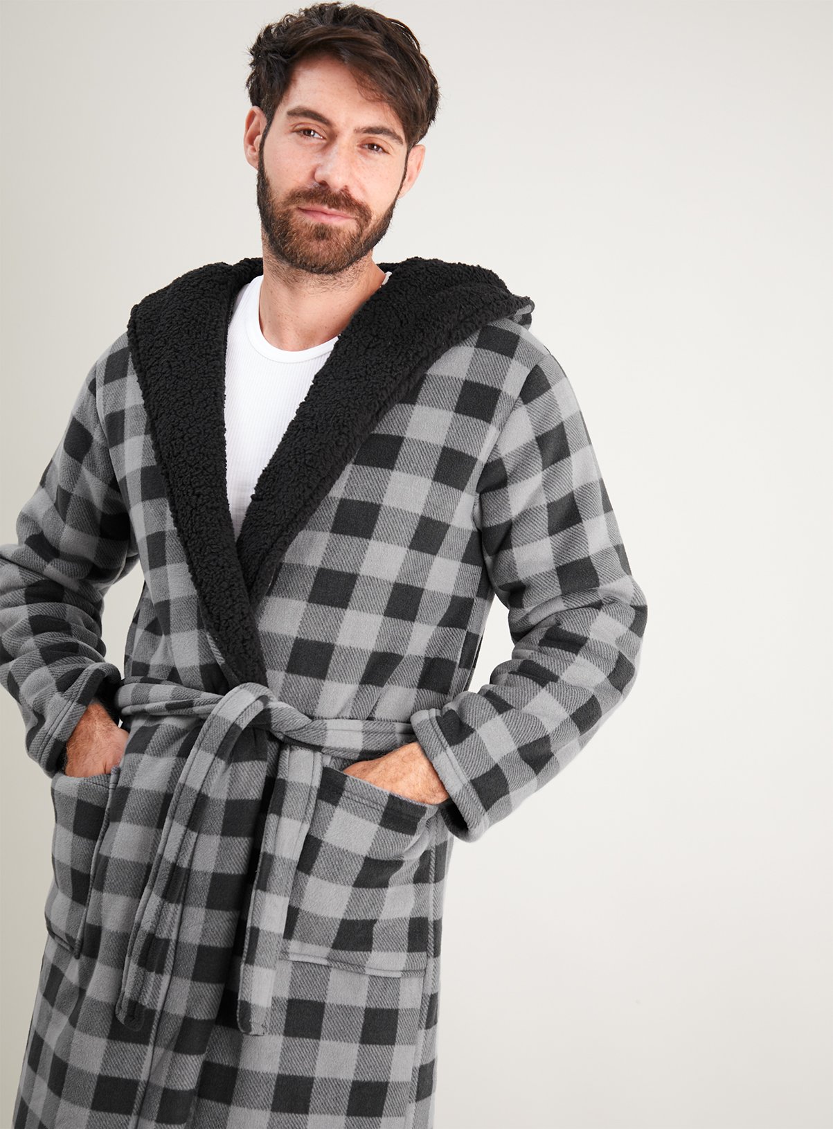 men's cotton dressing gown sainsburys