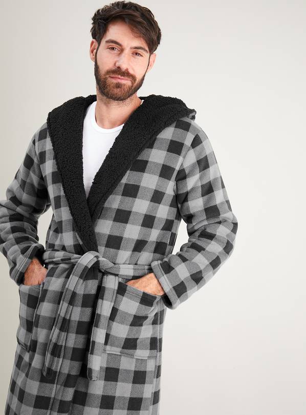 Buy Grey Check Longer Length Dressing Gown M Dressing gowns Argos