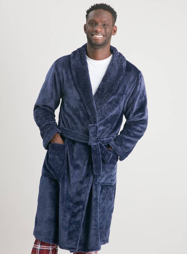 Buy Navy Chevron Shawl Dressing Gown XXL Dressing gowns Argos