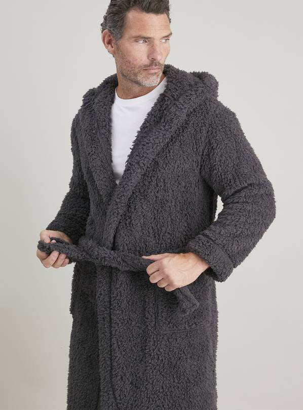Buy Charcoal Grey Fluffy Dressing Gown L Dressing gowns Argos