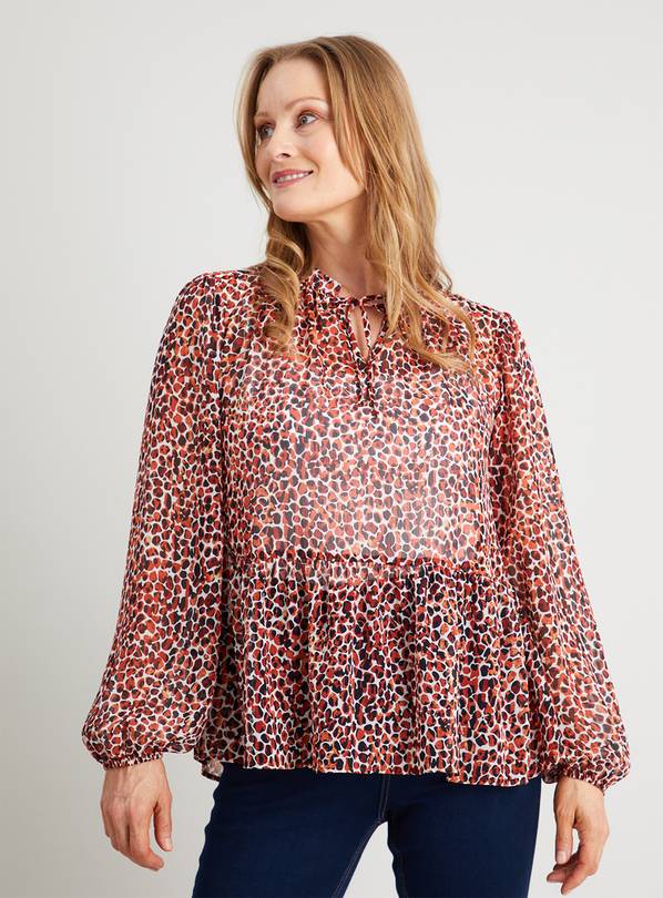 Buy Red Animal Print Sheer Blouse 24 Workwear Argos