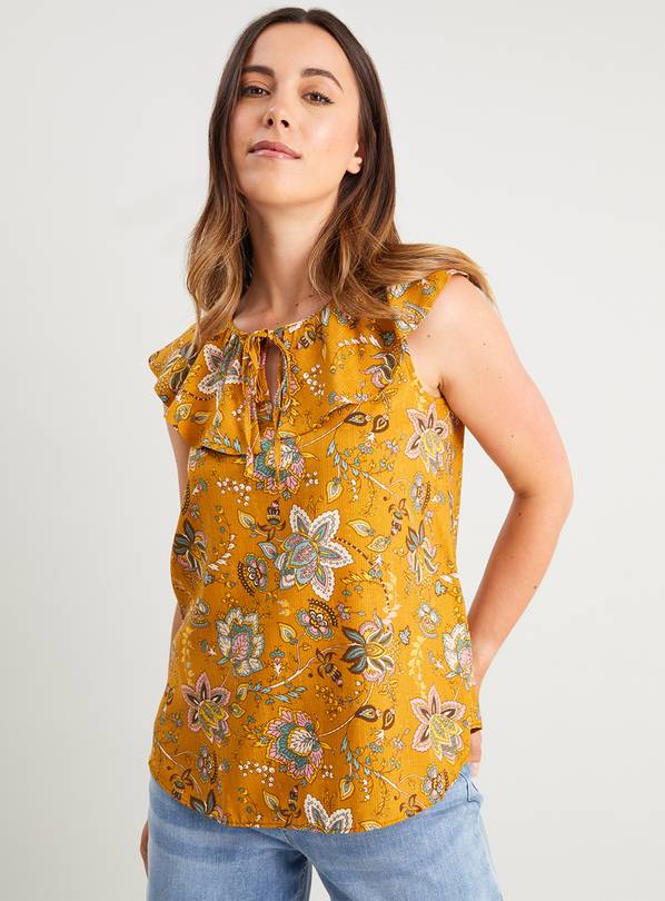 Buy Ochre Floral Print Shell Top 12 Shirts Argos