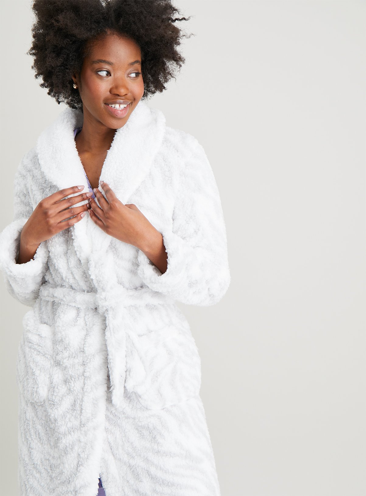 borg dressing gown womens