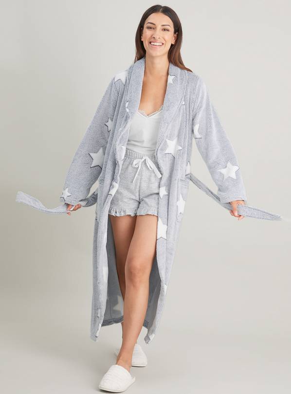 Buy Grey Metallic Star Dressing Gown M Dressing gowns Argos