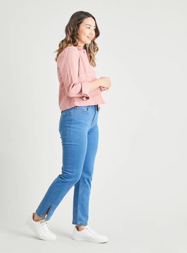 Buy Mid Denim Split Hem Straight Leg Jeans - 12 | Jeans | Argos
