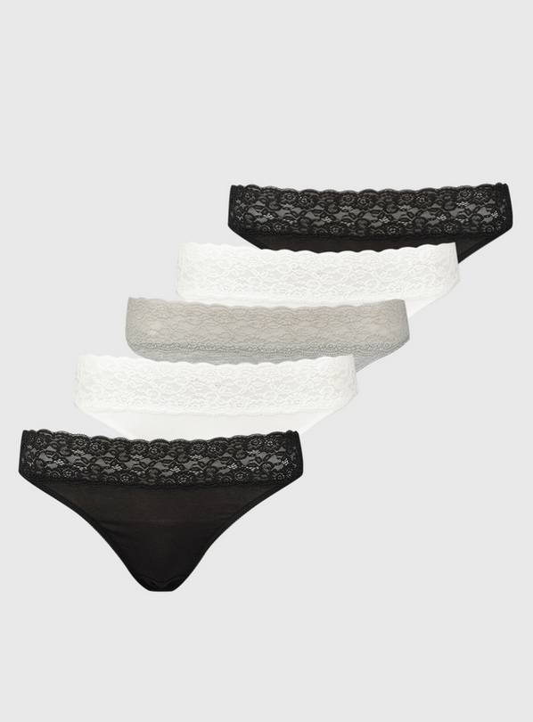 Buy Mono Comfort Lace High Leg Knickers 5 Pack 20, Knickers