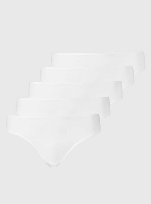 White Cotton High Leg Knickers