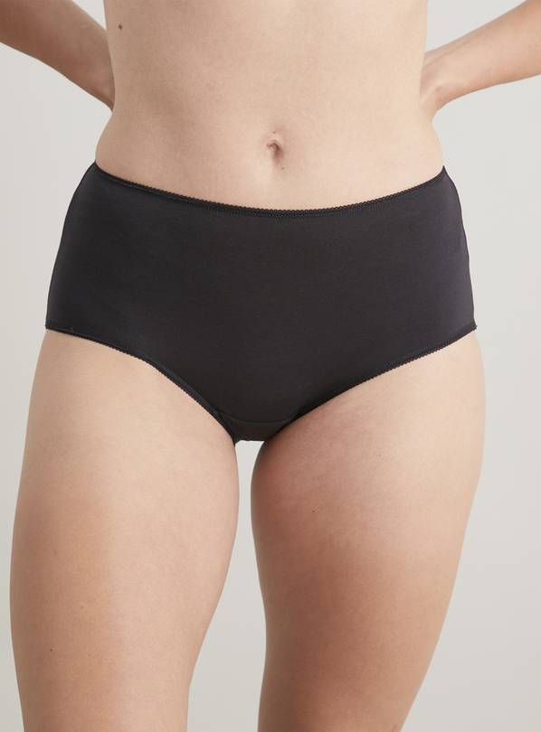 Black Cotton Midi Knickers