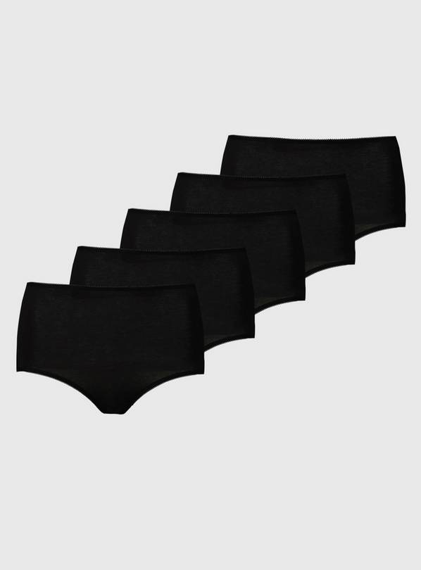 Black Full Knickers 5 Pack 10