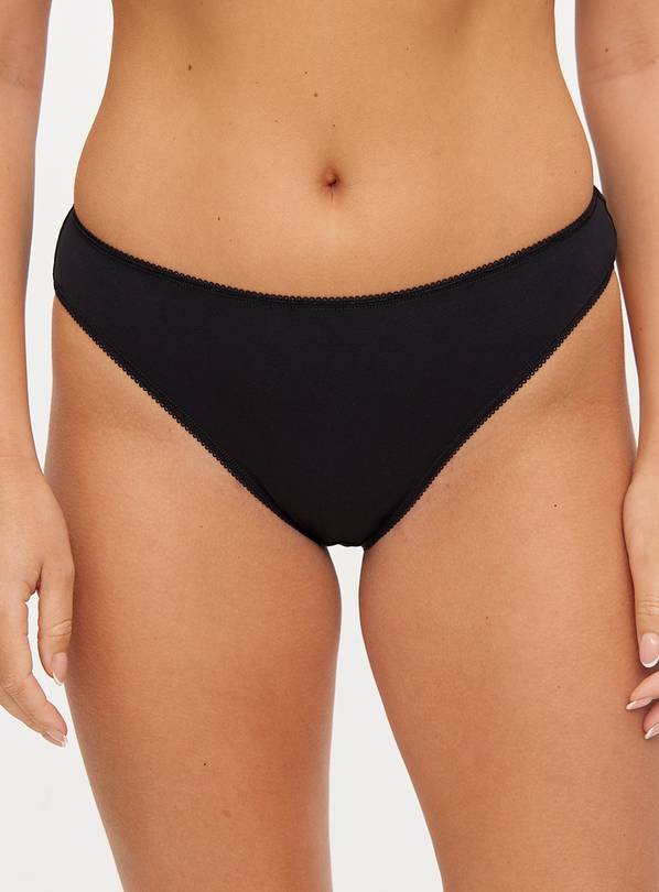 Black High Leg Knickers 5 Pack 20