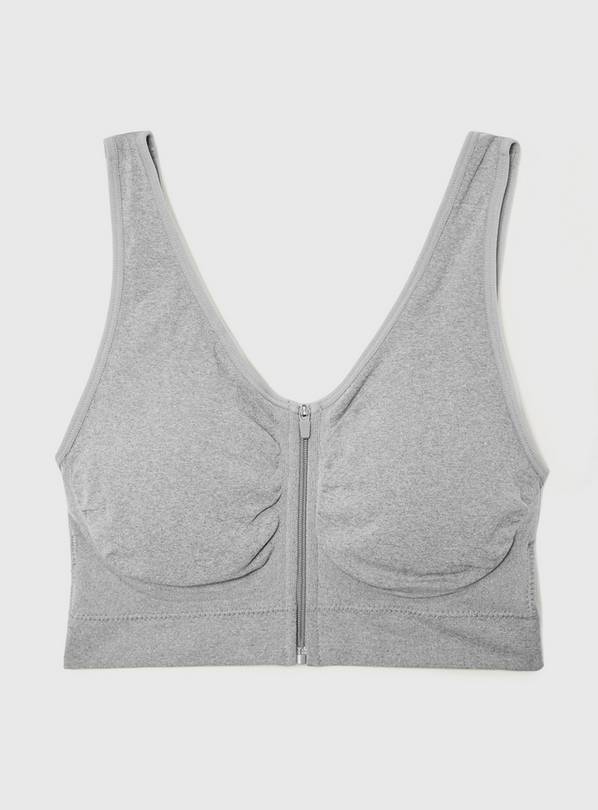 LG444G - GREY - ZIPPED SPORTS BRA 34D to 46J. 25 PCS - £9.00 each